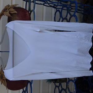 Hard Tail booty covering long sleeve shirt,  white, size L